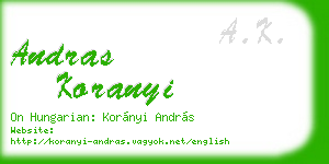 andras koranyi business card